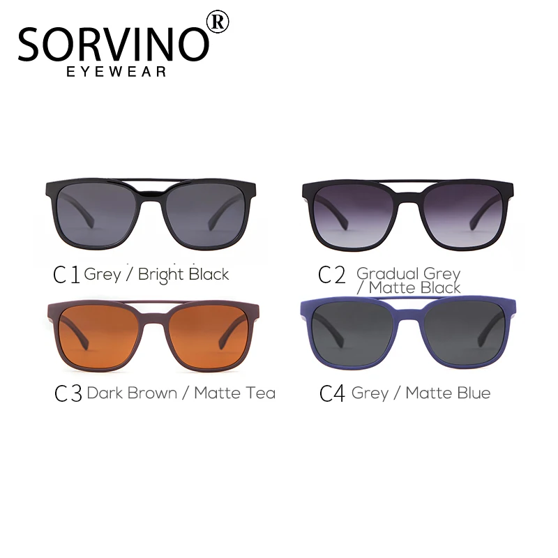 Мужские Винтажные Солнцезащитные очки SORVINO черные поляризационные