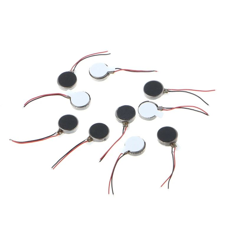 

10x DC 3V 70mA 12000±2500RPM Phone Coin Flat Vibrating Vibration Motor D0AC