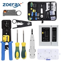 zoerax rj45 crimping tool kit for cat5cat6 professional computer maintenacnce lan cable tester network repair tool set