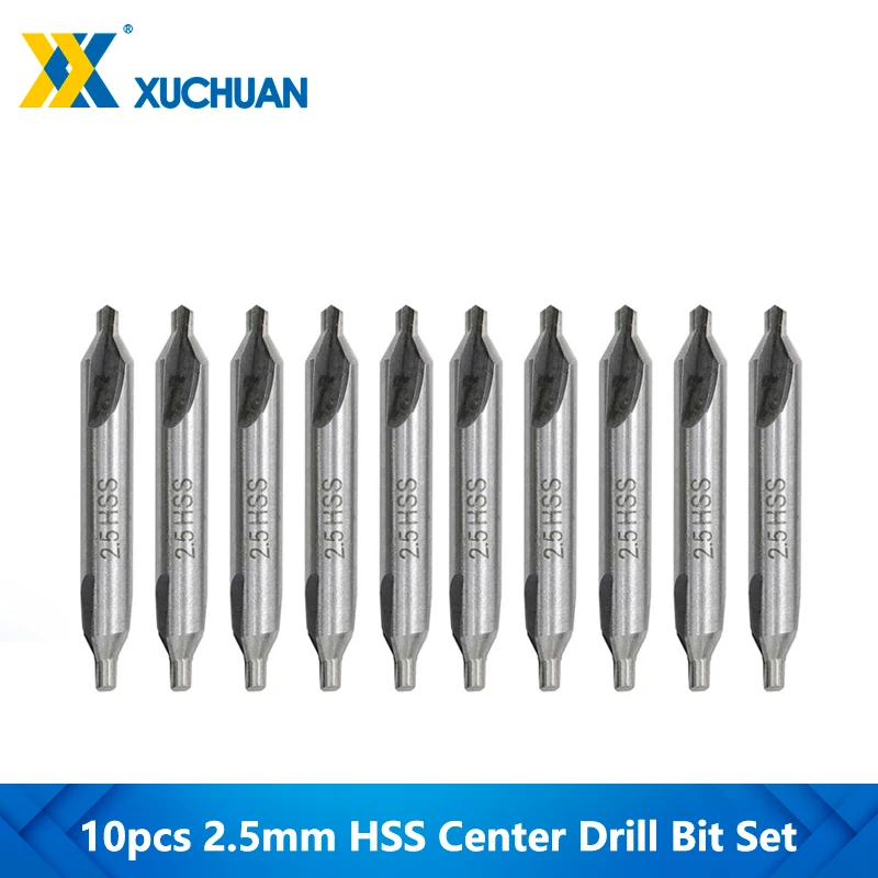 

Center Drill Bit Set HSS Hole Cutter Drilling 10pc 6mm Shank Gun Drill Bits 2.5mm For Metalworking Tool Kit Combined Drill Bits