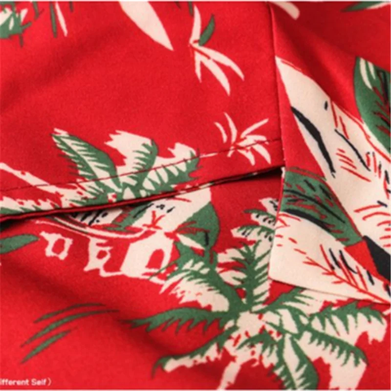 

Pineapple Full Printed Shirts Hip Hop Summer Short Sleeve Hawaiian Beach Vintage Streetwear Red Fashion Oversized Women Shirts