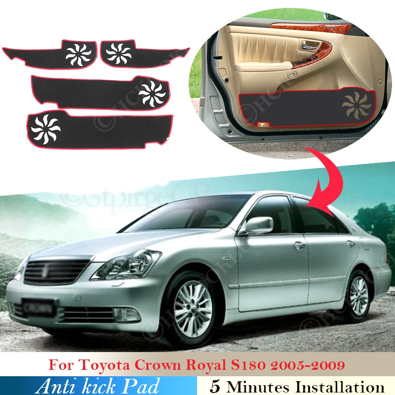 

4 pcs For Toyota Crown Royal S180 2005 2006 2007 2008 2009 Car Door Anti Kick Pad Protector Side Edge Cover Mat Kids Sticker