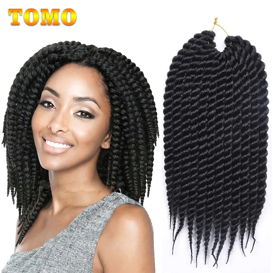 TOMO 12 18 Senegalese Twist Crochet Hair Extensions Ombre Color Jumbo Pre-twisted African Synthetic Braiding Hair 12 Roots