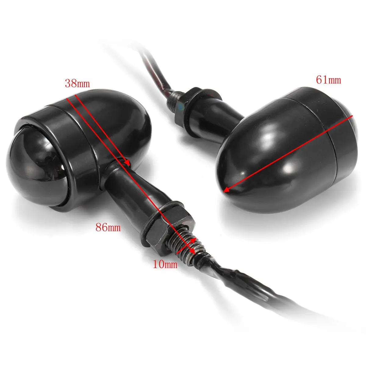 

4pcs Motorcycle Turn Signal Light Cafe Racer 10mm Smoke Indicator Lamps Amber w/Bracket Universal For Honda/Yamaha/Suzuki