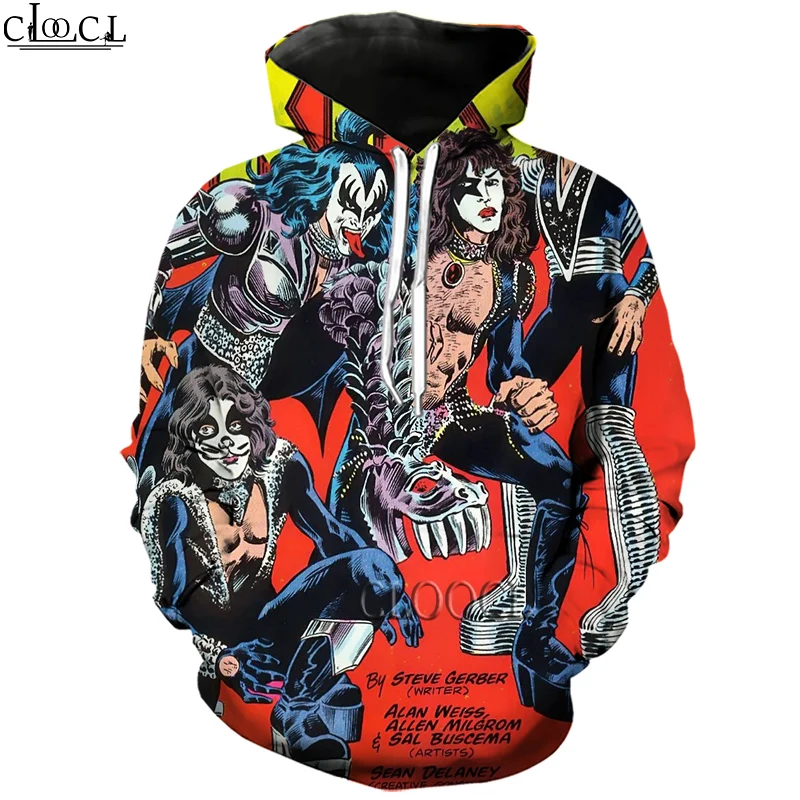 

HX Newest Heavy Metal KISS Rock Band 3D Print Men Women Sweatshirt Hoodie Unisex Harajuku Hip Hop Style Autumn Tops DropShipping
