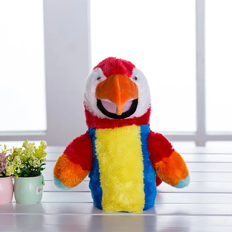 Плюшевые рука кукол мягкие перчаточные куклы-животные Птица Попугай марионетка