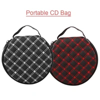 portable durable cd dvd bags leather storage case 20 capacity protective cd holder with zipper for car home