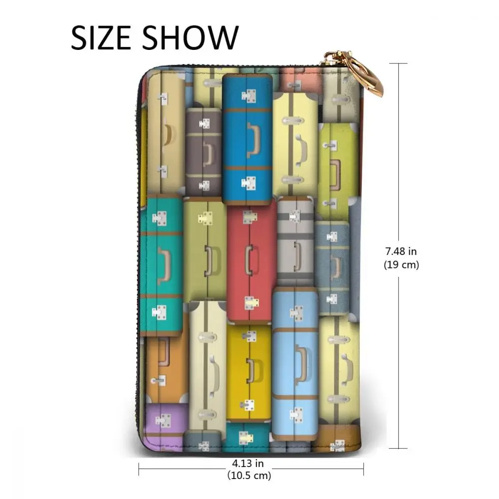 

2021 Fashion Long Leather Wallets Colored Suitcases Unisex Classic Purse Zipper Wallet with Card Holder