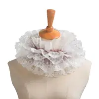 Винтажный кружевной аксессуар для косплея в викторианском стиле с воротником и рюшами - изображение