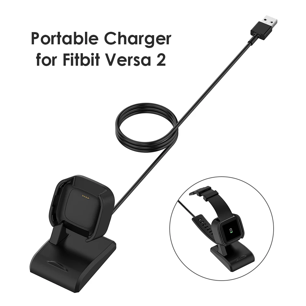 

USB Fast Charger Charging Dock Lightweight Charging Outdoor Shopping Accessories Base for Fitbit Versa 2 Smart Watch