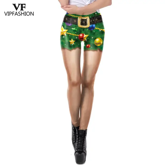 VIP FASHION Christmas Belt Leggings Gift Autumn Winter Festival Legging Plus Size Women 3D Stripe Sexy High Waist Skinny Leggins 6