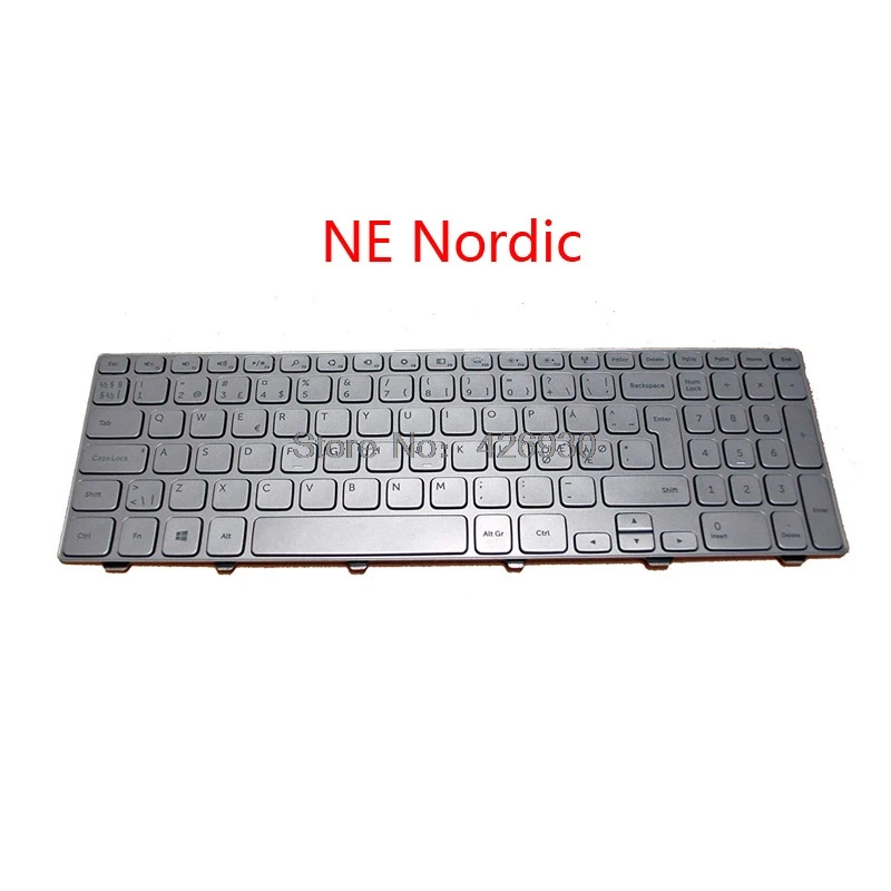 Ноутбук NE JP HB HU LA UI CA IT TI GK AR FR Клавиатура для DELL для Inspiron 15 7537 с подсветкой, японский, скандинавский, иврит, венгерский, латинский - Цвет: NE Nordic
