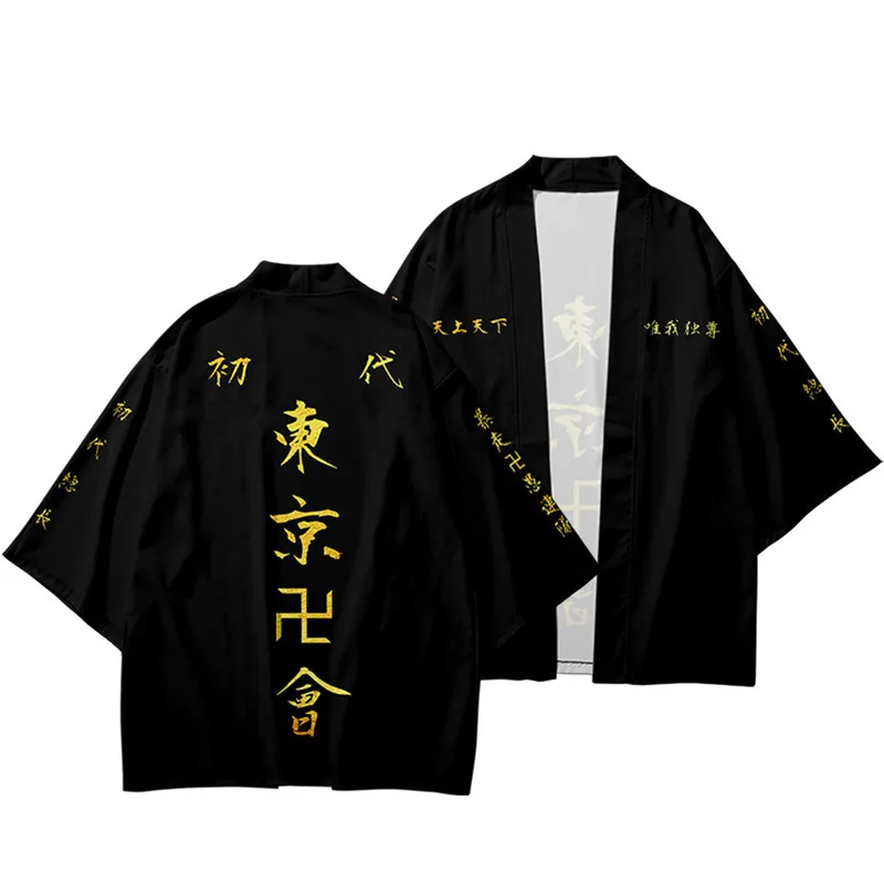 Men Women Summer Casual Streetwear Draken Tokyo Revengers Cloaks Ryuguji Ken Haori Anime Manji Gang Cosplay Kimono XS-5XL | Тематическая