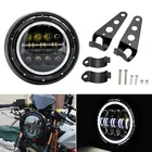 Светодиодная фара для мотоцикла 7,5 дюйма, передние фары 6,5 дюйма с кольцом ангела для Harley Sportster Cafe Racer Bobber Iron 883