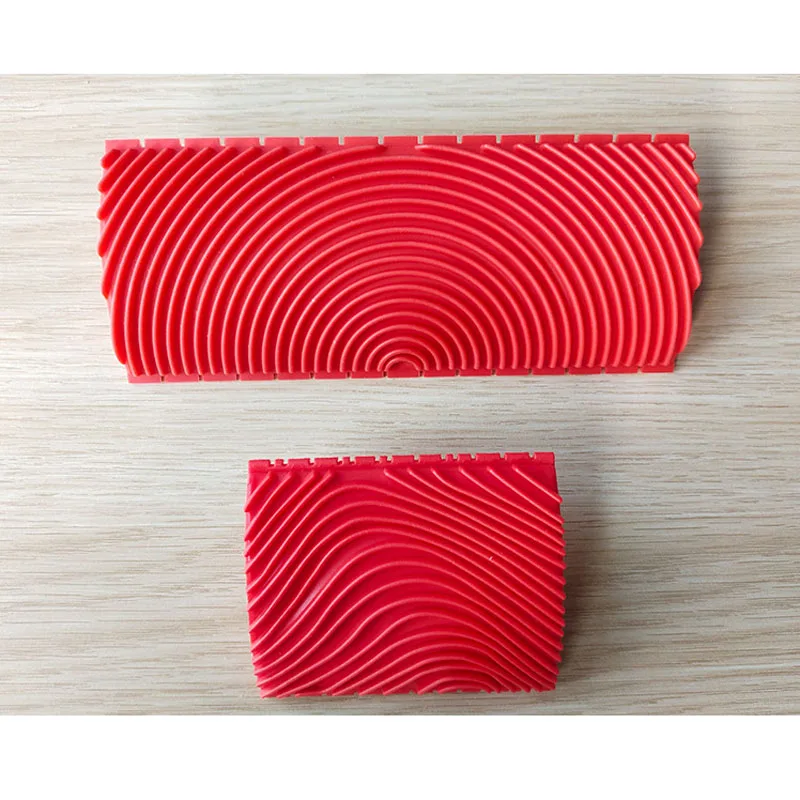 

2 Pieces Set Imitation Wood Graining Pattern Rubber Paint Roller Wall Texture Art DIY Wood Grain Brushes Scraper Painting Roller