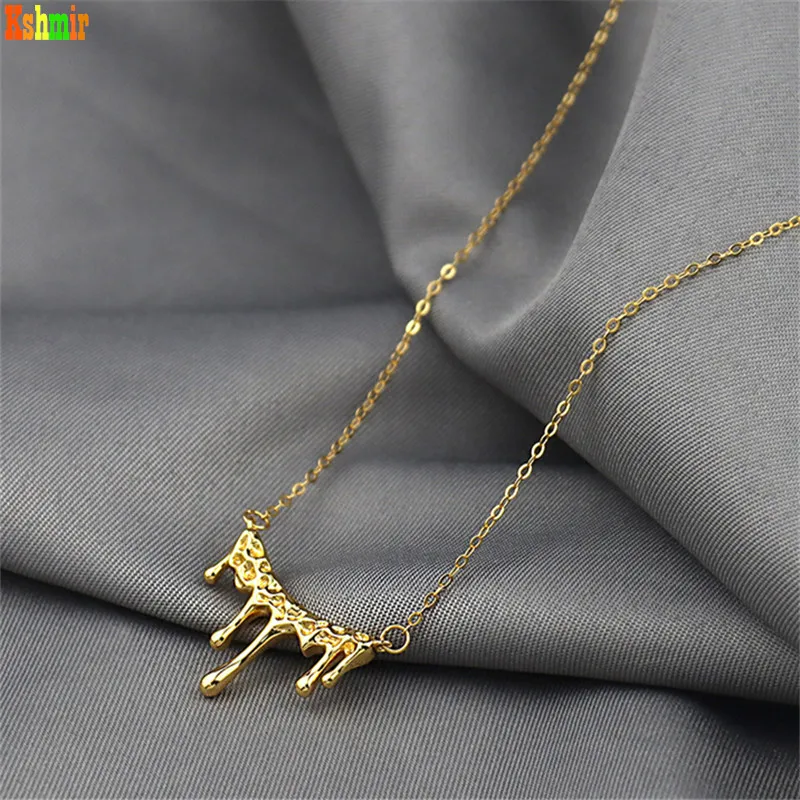 

Kshmir Irregular jewelry concave convex necklace retro gold design French lava necklace jewelry 2020