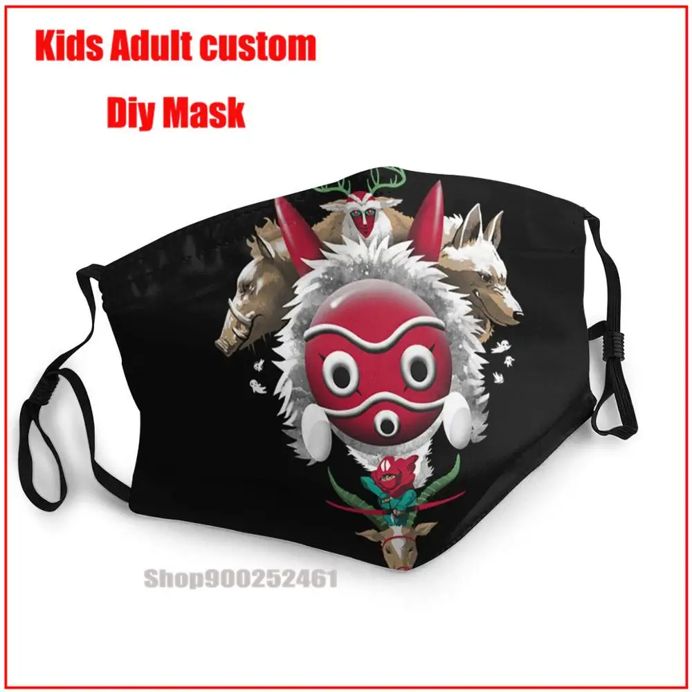 

Forest Protectors Anime Movie Princess Mononoke Studio Ghibli DIY kids fashion mask mouthmask washable kids face mask designer