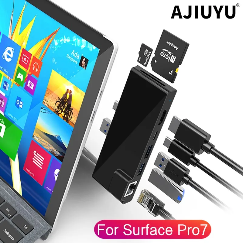 

USB- Microsoft pro7, USB 3,1, HDMI, 4K, RJ45