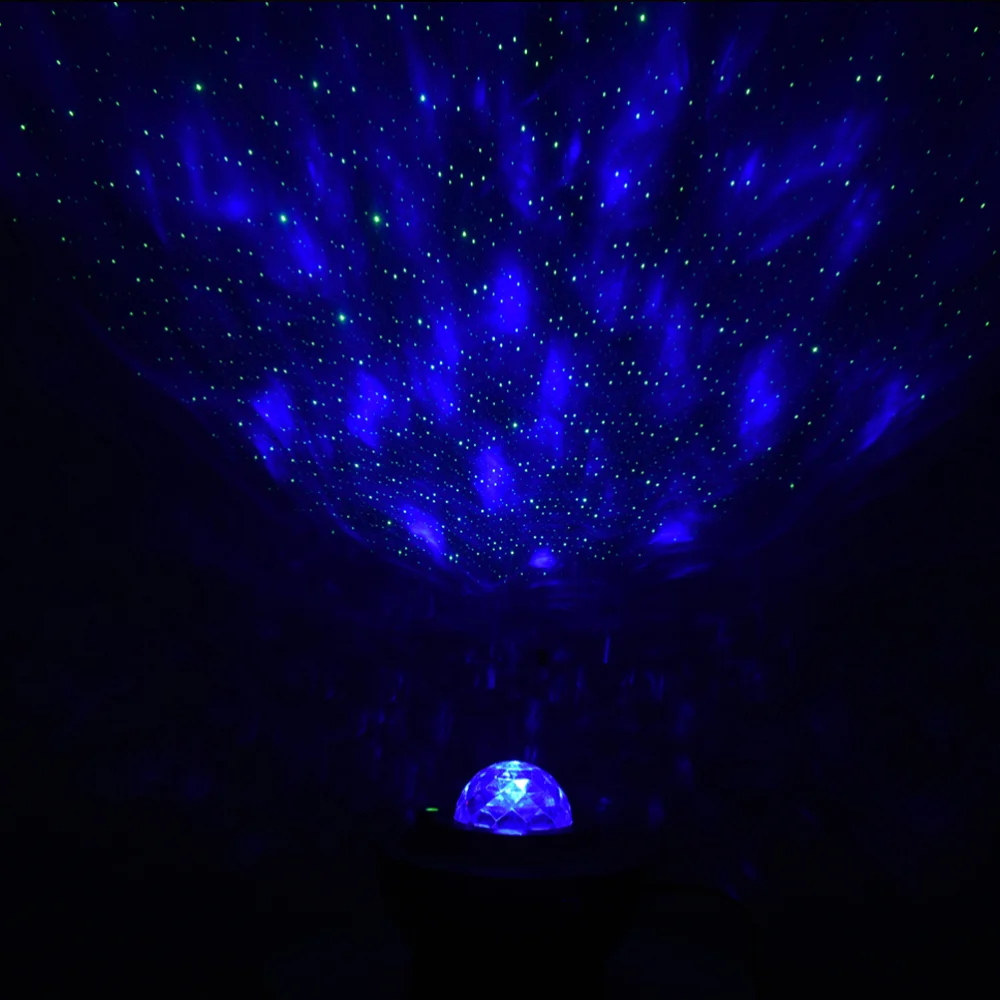 

USB LED Projection Lamp Starry Night Speaker Projector with Wireless Audio Player (Black)
