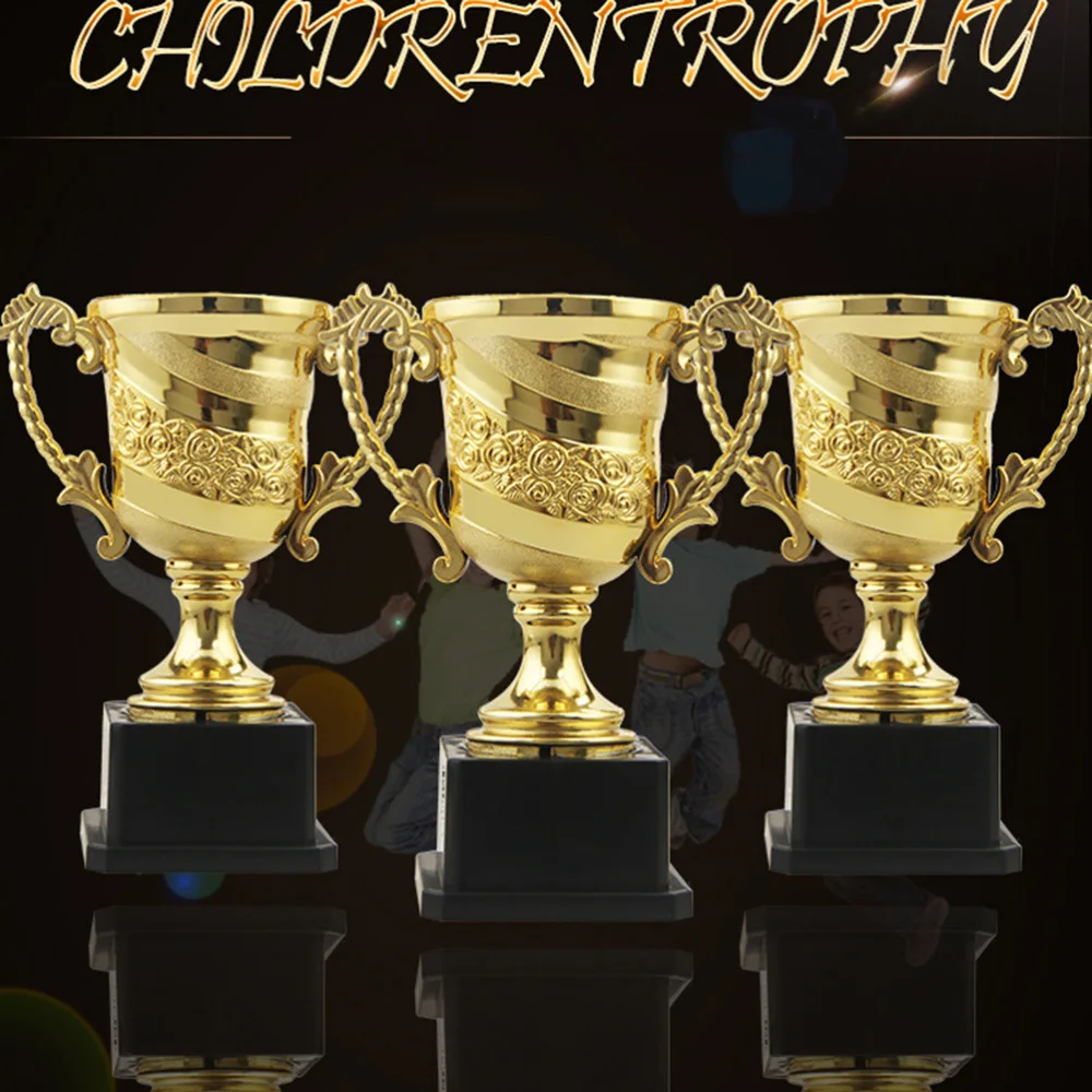 

8pcs Mini Award Trophy Reward Prizes Decor Gift Sport Awards Trophy with Black Base for Kids Party Celebrations Ceremony