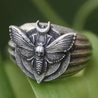 Винтажное серебряное кольцо с гравировкой пчелы и бабочкой для мужчин и женщин, Готический стимпанк, вечерние ювелирные изделия в стиле хип-хоп, подарок K4M880