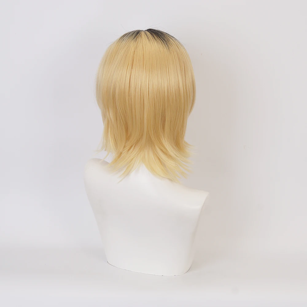 Anime Haikyuu!! Kenma Kozume Cosplay Wig Short Yellow Costume Wigs Halloween Costumes Hair wig Cap High School Volleyball Club |