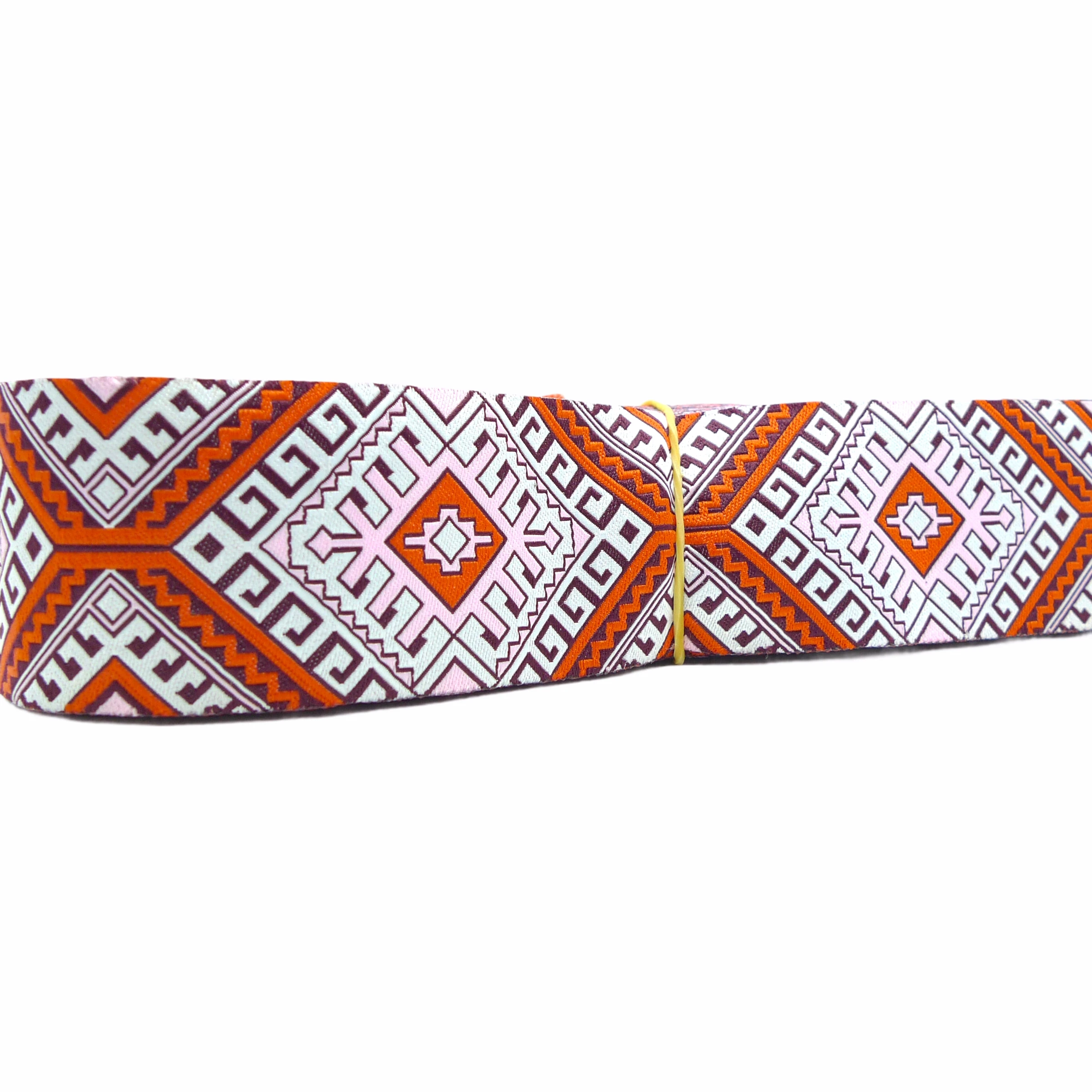 1-1/2'' 38mm Wide Greek Key Orange Woven Jacquard Ribbon Wholesale Free Shipping | Дом и сад