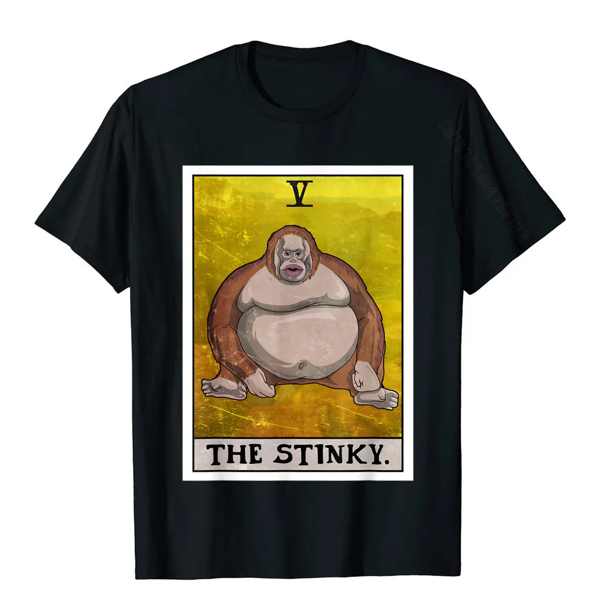 Th Stinky Meme Tarot Card Uh Oh футболка с обезьяной хлопковые топы рубашки для мужчин