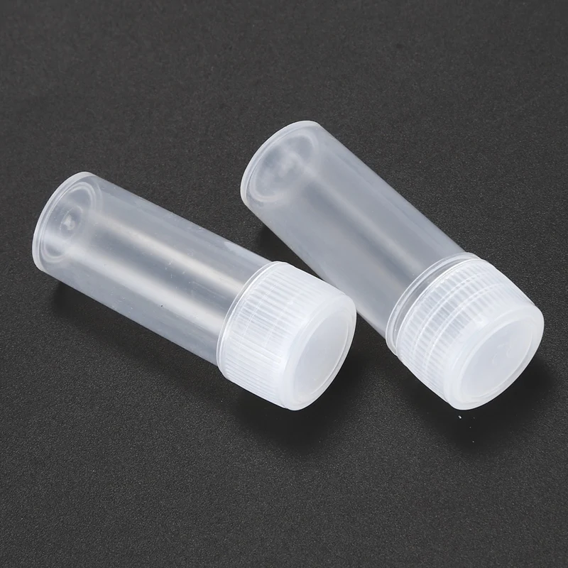 50x Plastic Sample Bottle 5ml Test Tube Lab Small Vial Storage Container + Lid | Красота и здоровье