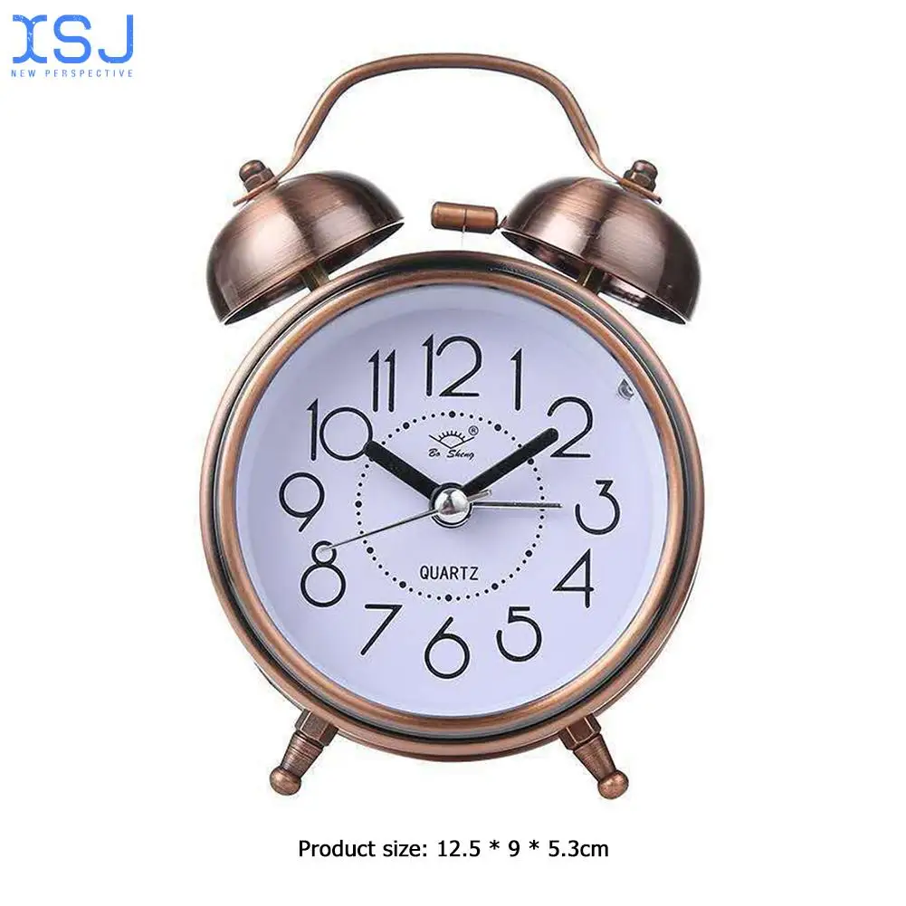 

Retro Alarm Clock Silent Pointer Clocks Dual Bell Night Light Bedroom Decor Home Decor Vintage Antique Portable Alarm Clock