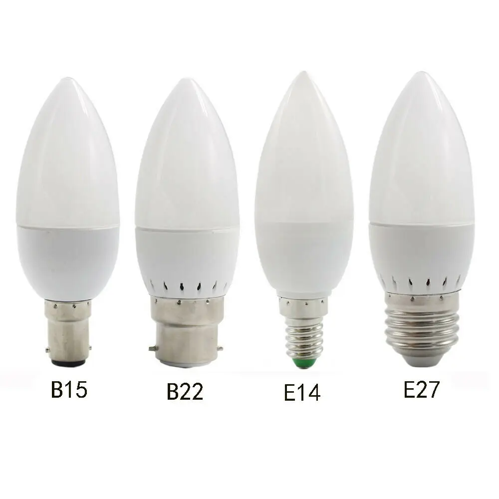 LED Globe Bulb Candle Light Bulbs B22 E27 E14 B15 3W 5730 SMD 110V 220V for Home Chandelier Flame lamp Replace Bulb