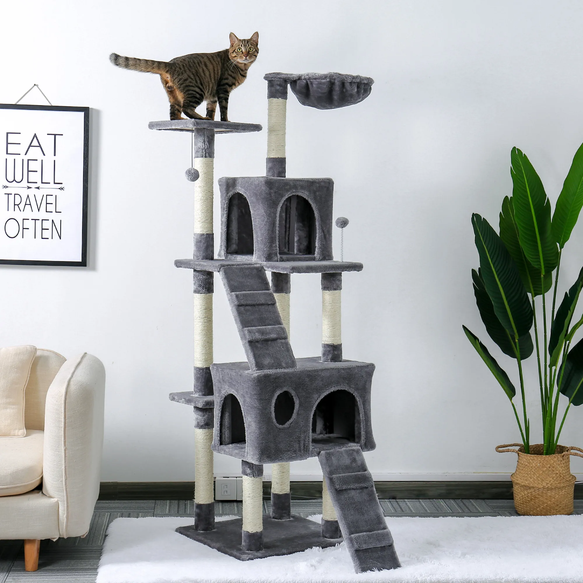 

Domestic Shipment Multi-Level Tree For Large Cats with Cozy Perches Stable Cat Climbing Frame Kittern Scratch Board Toys