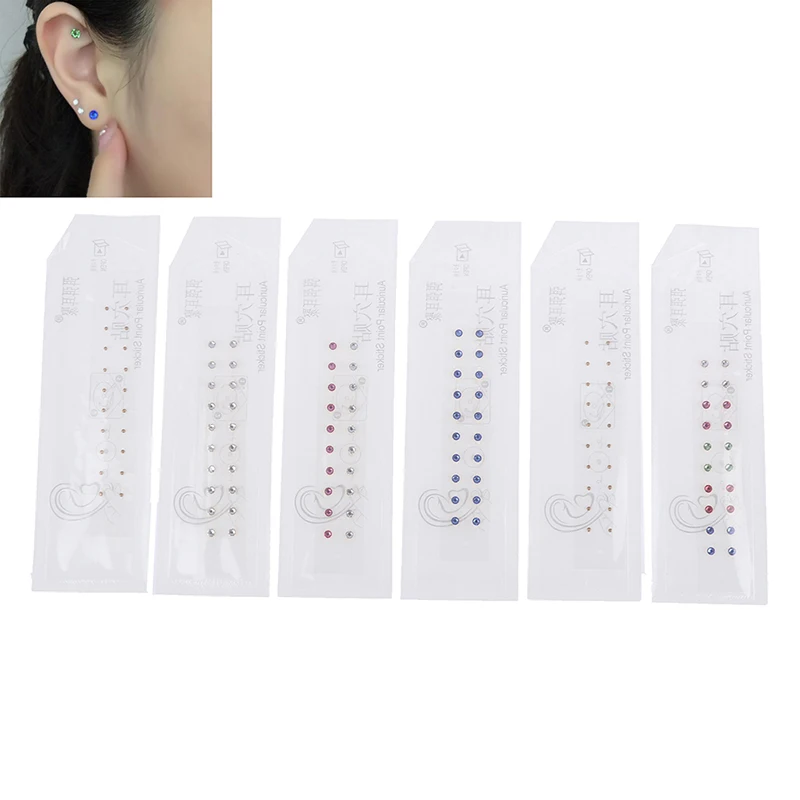 

16/32Pcs Crystal Gem Stone Magnetic Bead Clear Tape Auricular Sticker Ear SEEDS Ear Acupressure