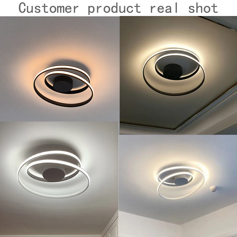 Modern minimalist art ceiling lamp Nordic creative personality LED living room bedroom dining round black / white lighting | Лампы и