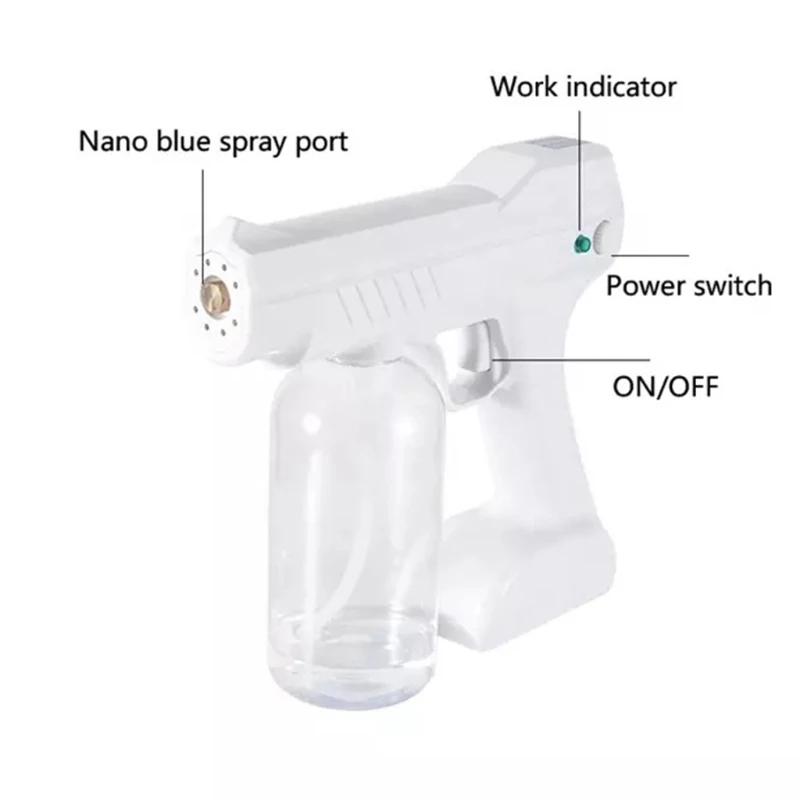 

Rechargeable Electrostatic Battery Fogger Machine Portable Sprayer Gun wireless chargeing Nano Blue Ray Atomizer Office School