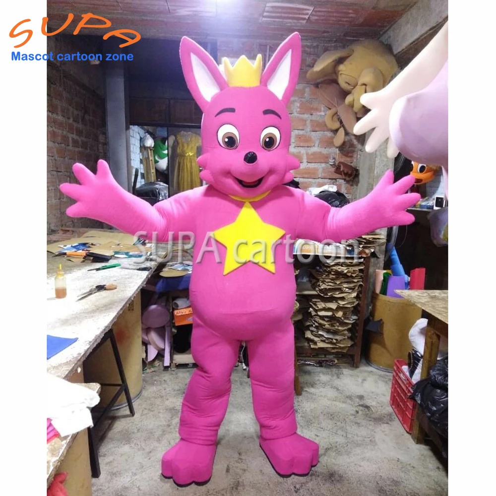 

Customized Thin Pink Fox Mascot Costume Animal Advertising Theme Fancy Costume For TV Show