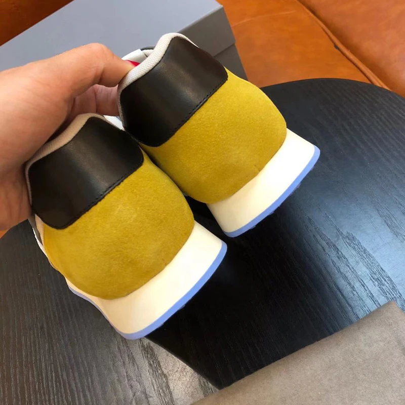 

Designer Brand Vintage men Running Shoes Luxury Genuine Leather Suede Mesh Breathable Comfortable Non-slip sports shoes