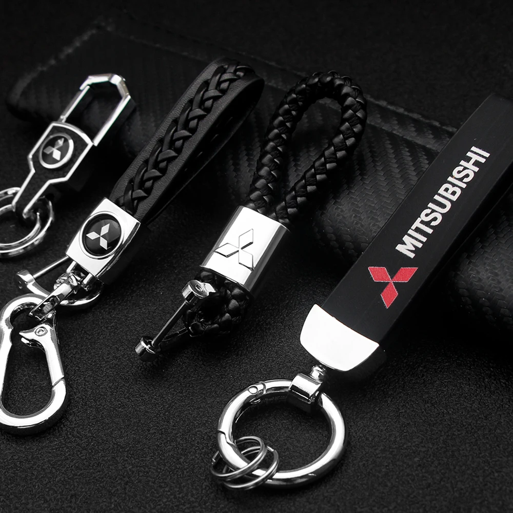 Автомобильный металлический брелок кожаный для ключей с 3D логотипом чехол