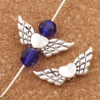 angel heart wing charm beads spacers jewelry findings l188 45pcs 21 6x8 9mm zinc alloy