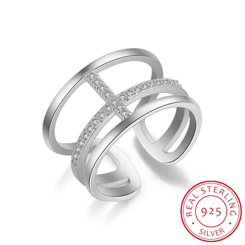 Новое модное многослойное микро CZ циркониевое перекрестное кольцо для женщин