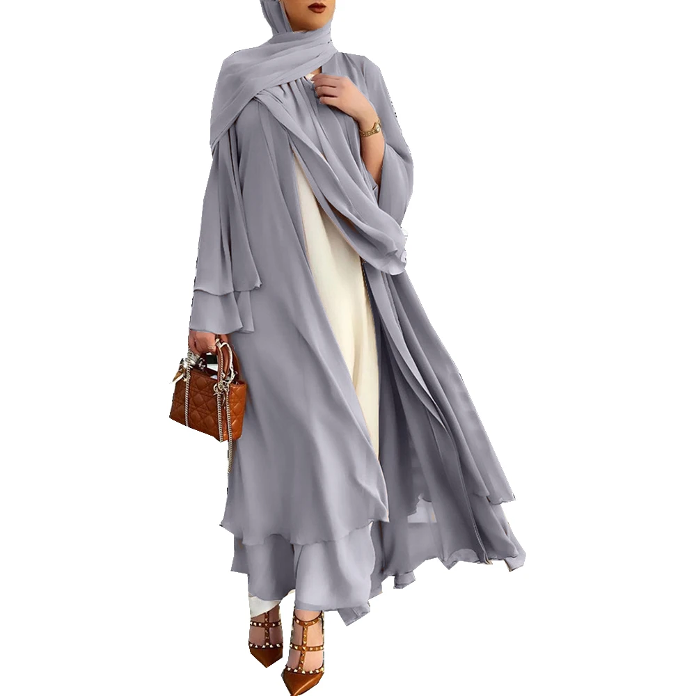 Abaya кимоно для ислама, женское платье в мусульманском стиле, женская одежда, шифоновый Халат