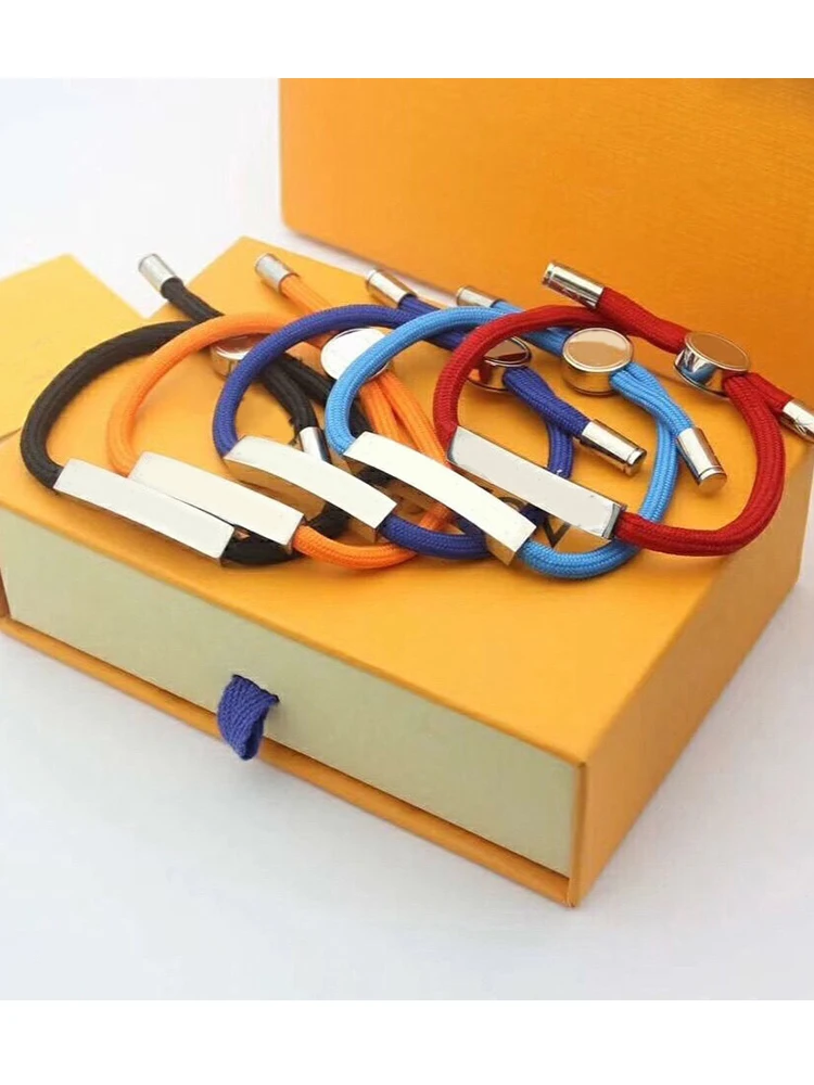 

2021 Hot Selling Brand Simple Leather Cord Bracelet Fashion Wild Adjustable Lucky Couple Bracelet With Gift Box charm bracelet