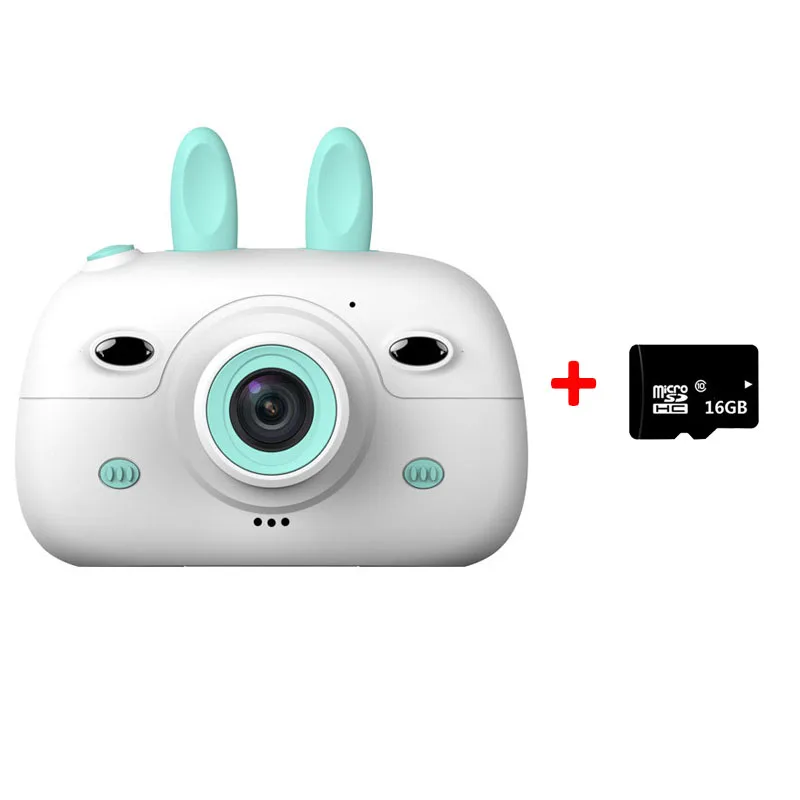 Blue Camera-16G TF 18MP 2,4 дюймов детская мини-камера с цифровым двойным объективом HD камера для фото-видео TF карта Поддержка маленьких зеркальных фотокамер подарки для детей на день рождения - Цвет: Blue Camera-16G TF
