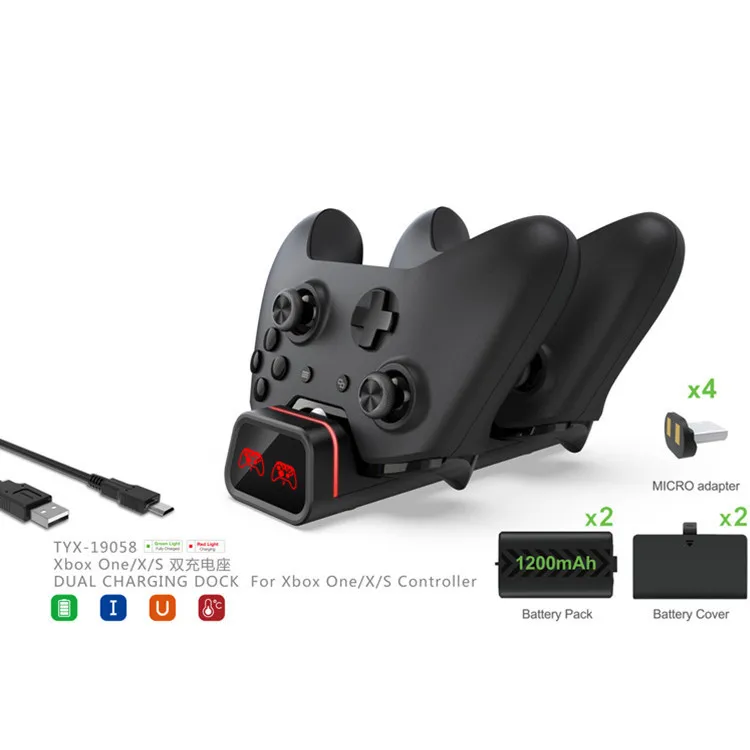 Двойная док станция для зарядки + 2X1200 мАч аккумулятор 2X Крышка аккумулятора 4X