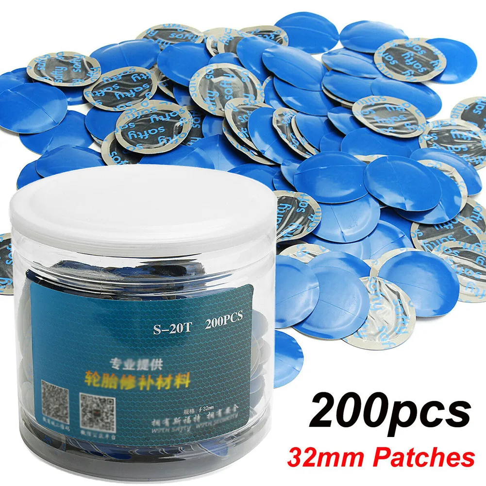 

200PCS 32mm Car Rubber Tyre Patch Puncture Tire Repair Mushroom Plug Patch Kit Tubeless Patches Auto Tyre Repair Tool