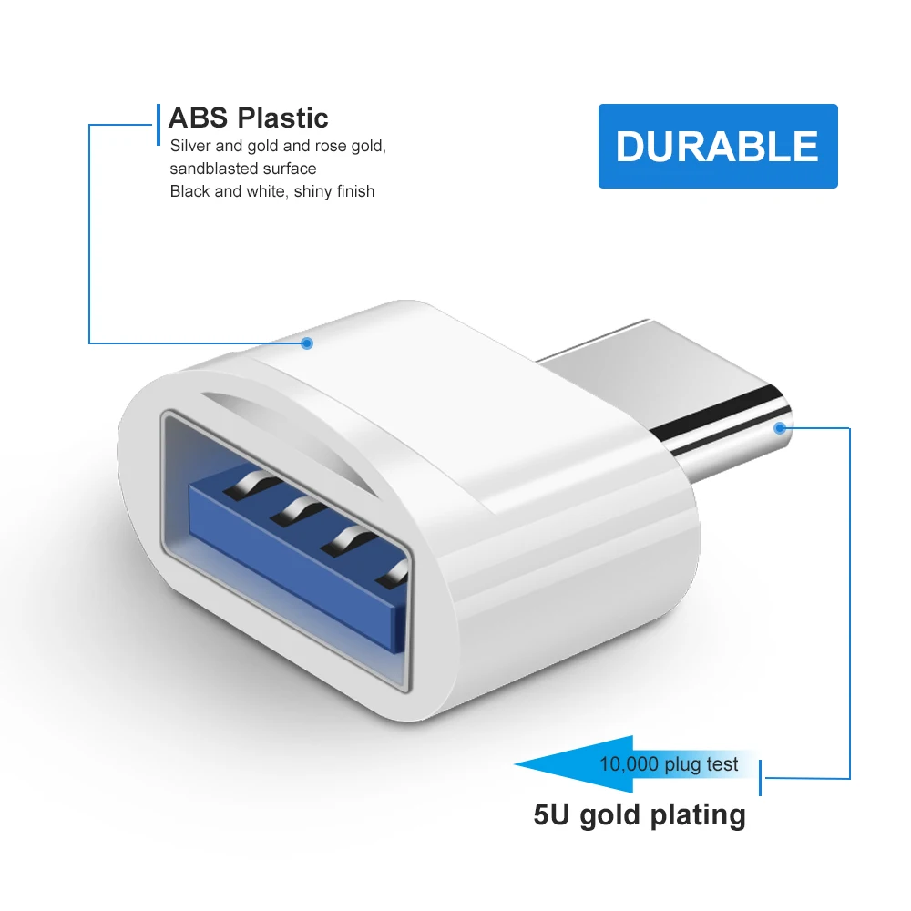 Переходник с Type C на USB OTG для Xiaomi Mi A3 Huawei P30 Pro Mate 30 Samsung S10 S9 S8 Note 10 Plus Oneplus 7 7T usbc