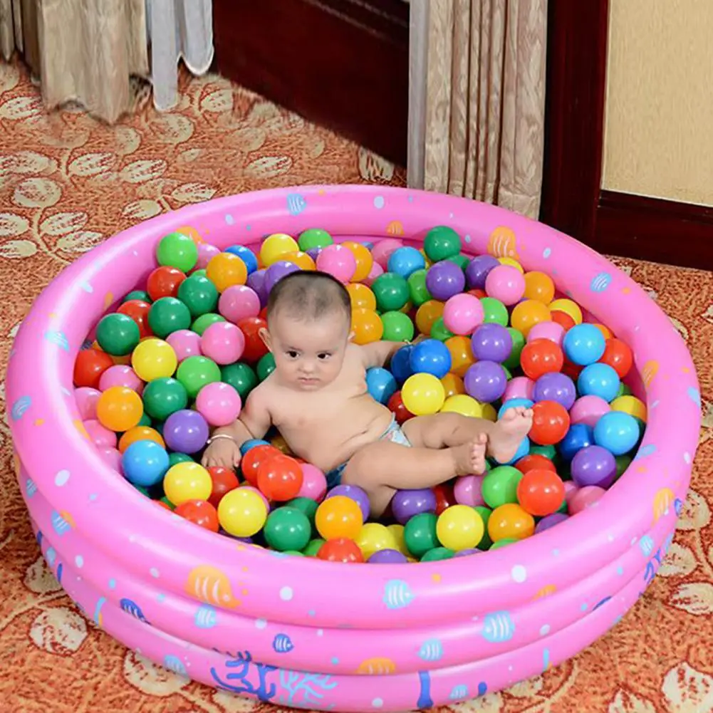 

130x40cm Round Inflatable Baby Kids Summer Bathtub Swimming Pool Water Play Toy 3 Ring Fish Inflatable Swim Pools For Kids Baby