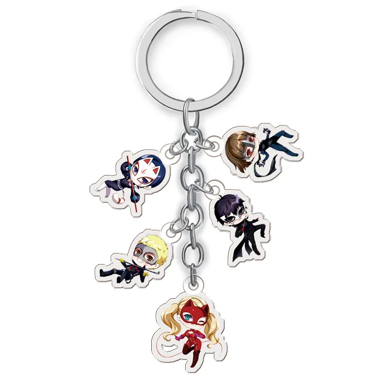

Anime Acrylic Keychain PERSONA Two Side Print Car Key Chain Cartoon Figure Holder Best Friend Keyring Gift
