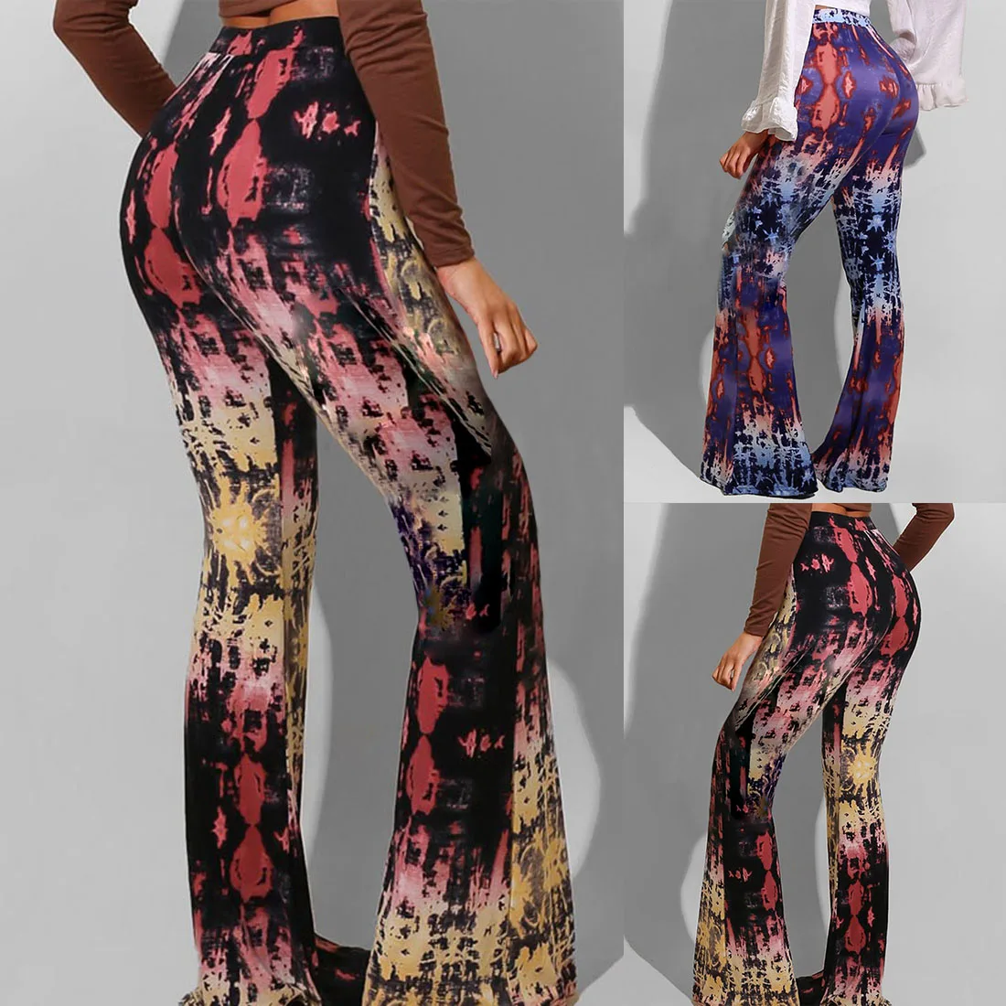 2020 Горячие стильные женские брюки с высокой талией и принтом в стиле бохо