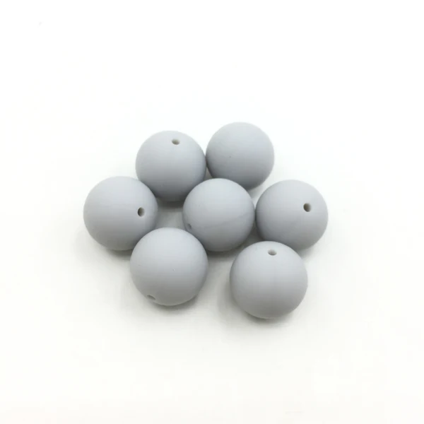 light grey Новые Силиконовые Круглые бусины для прорезывания зубов 15 мм оптом детские бусины для прорезывания зубов пищевые бусины из силиконовой резины Силиконовые бусины для прорезывания зубов - Цвет: light grey